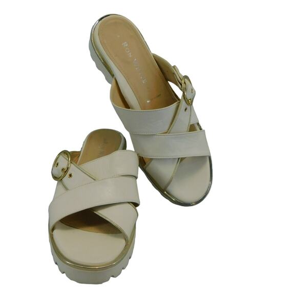 Ron White - Women's White & Caysi Slide Sandal in Ice - Athletech Size 8.5 Shoe - Picture 4 of 13